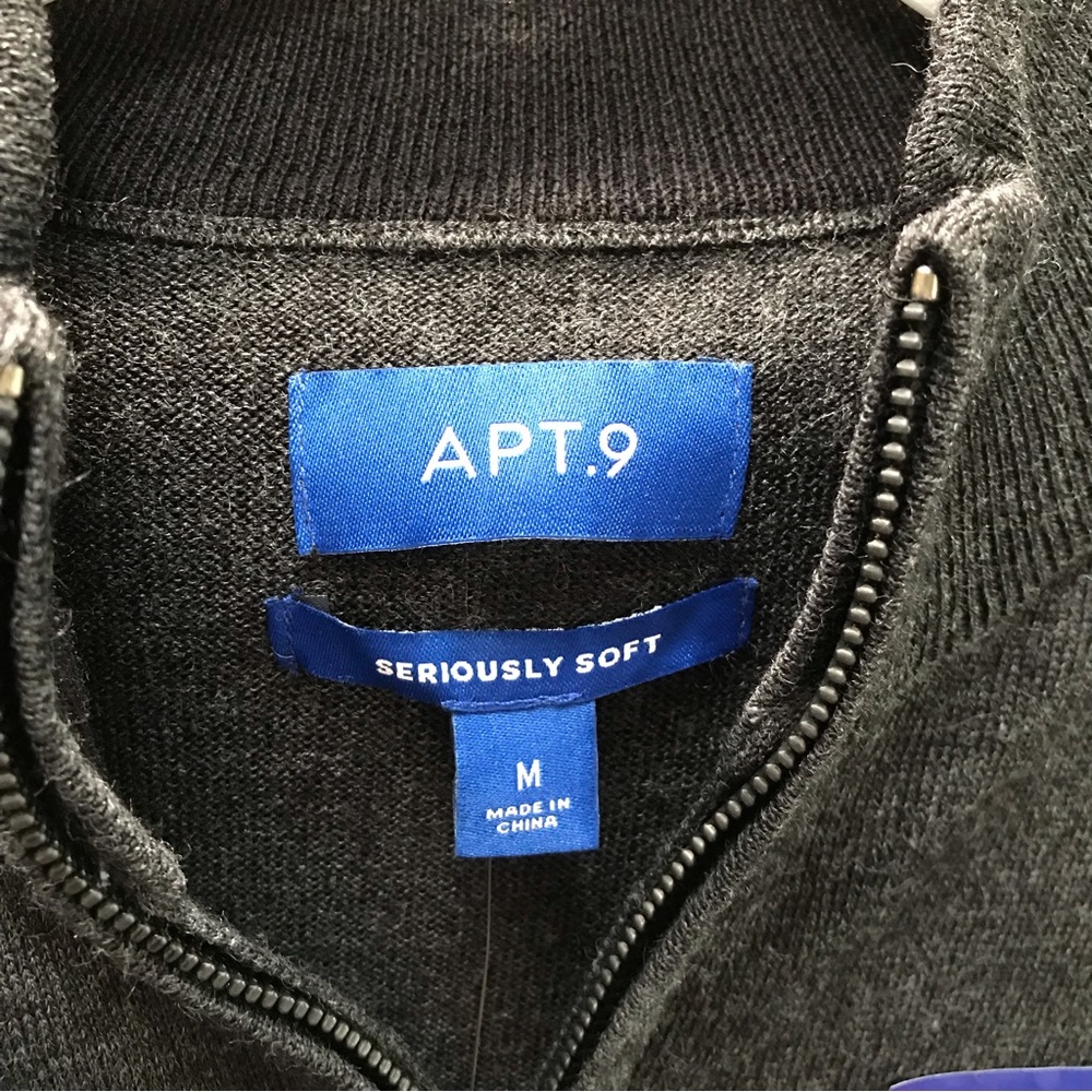 NWT Mens Apt.9 Seriously Soft half zip pullover - Picture 4 of 5